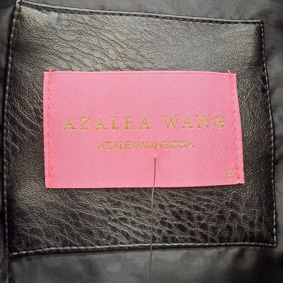 Azalea Wang Faux Leather Jacket Women's S Pink Black Pink Leopard Studded Moto - Picture 6 of 12